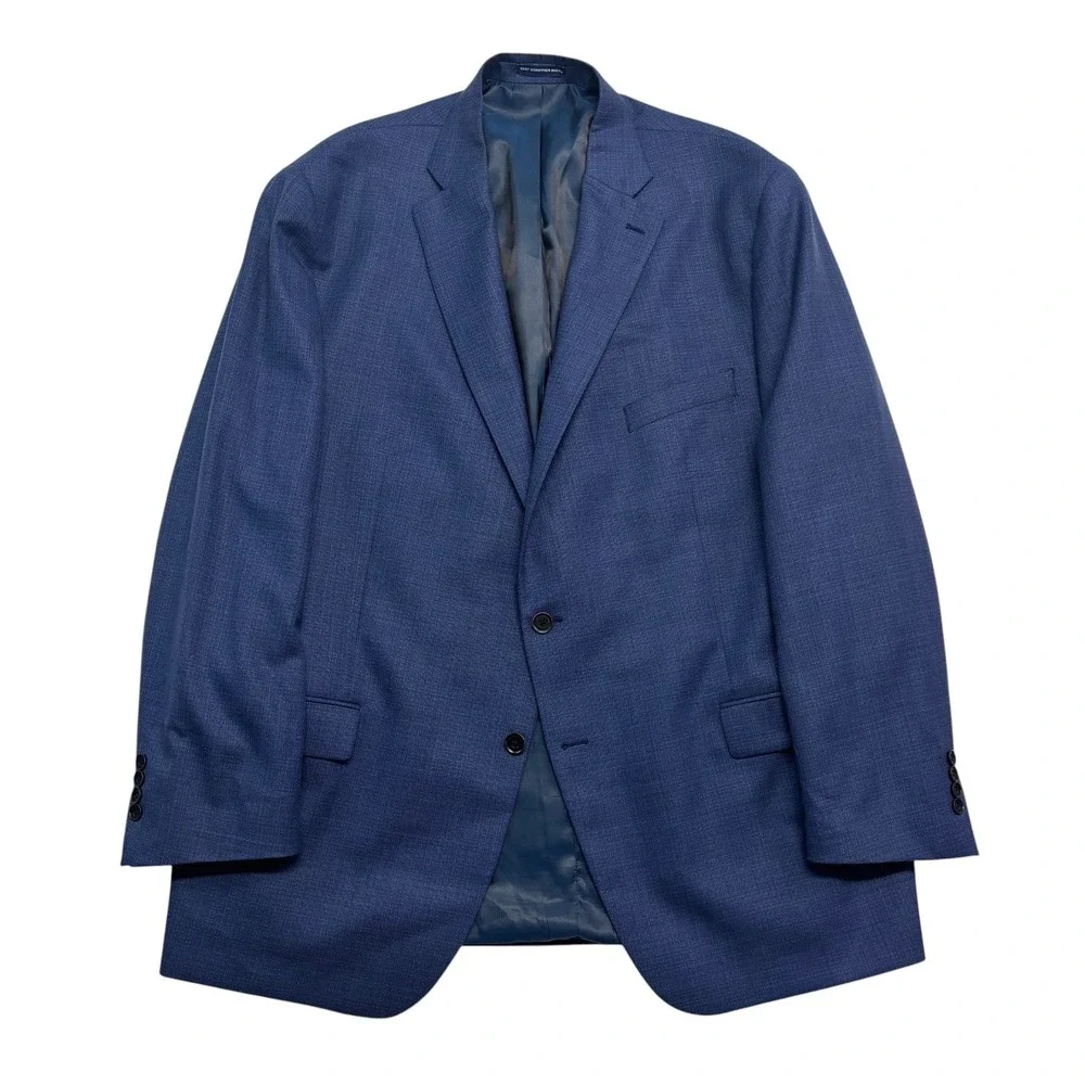 Hart Schaffner Marx 52L Navy Blue Chicago Soft Shoulder Blazer Jacket Sport Coat